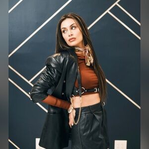 Zara Black Blazer with Gold Buttons